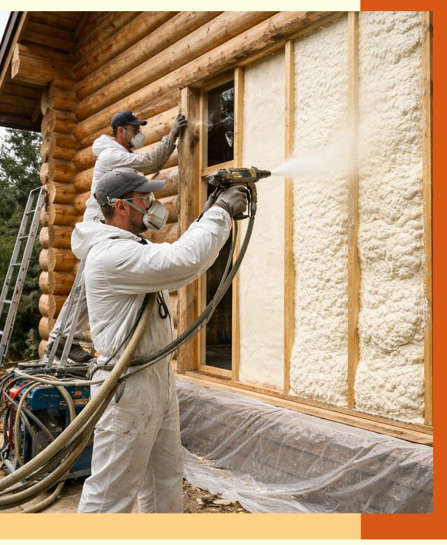 Утепление деревянного дома ППУ в Сыктывкаре от 4331 руб/м2 | ТепломастерСкт — под ключ