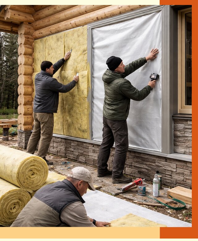 Утепление бревенчатого дома в Сыктывкаре от 7888 руб/м2 — заказать под ключ | ТепломастерСкт