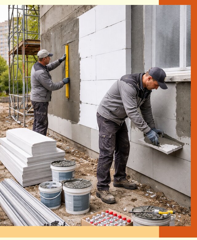 Утепление фасада и стен снаружи в Сыктывкаре от 4331 руб. | ТепломастерСкт