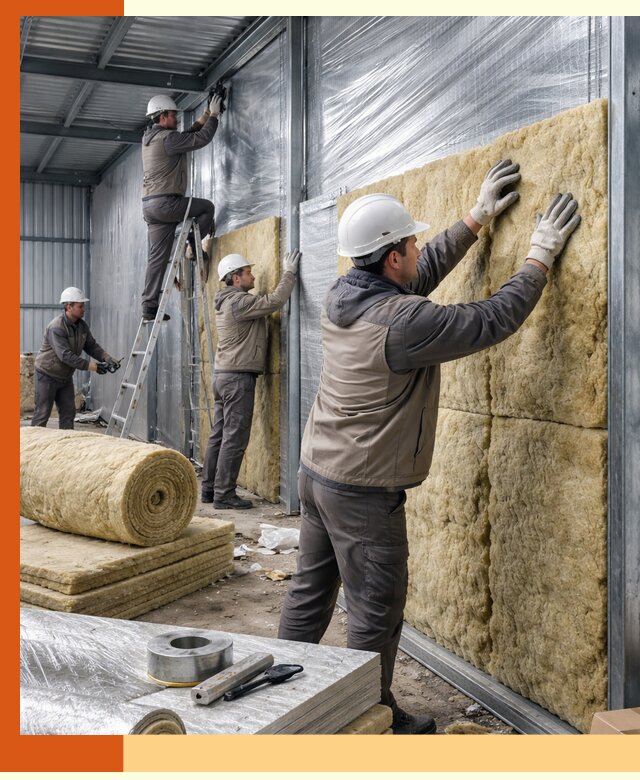 Утепление металлического склада в Сыктывкаре: теплоизоляция и герметизация