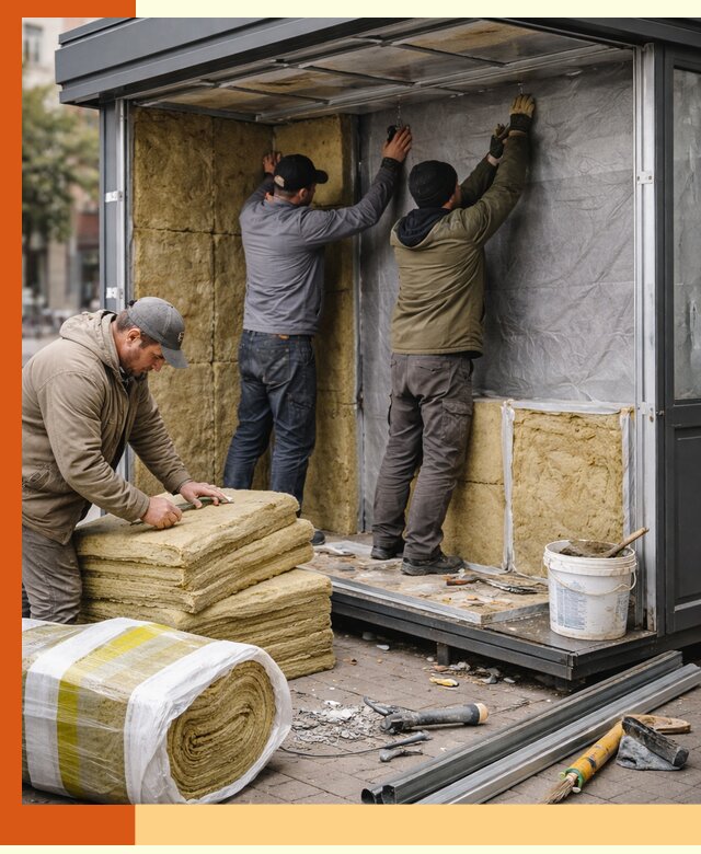 Утепление павильона шаурмы под ключ в Сыктывкаре