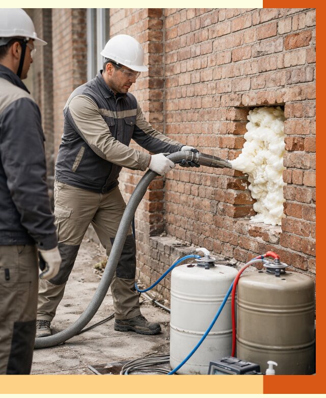 Заливка ППУ в пустоты кирпичной стены в Сыктывкаре от 2836 руб. | ТепломастерСкт