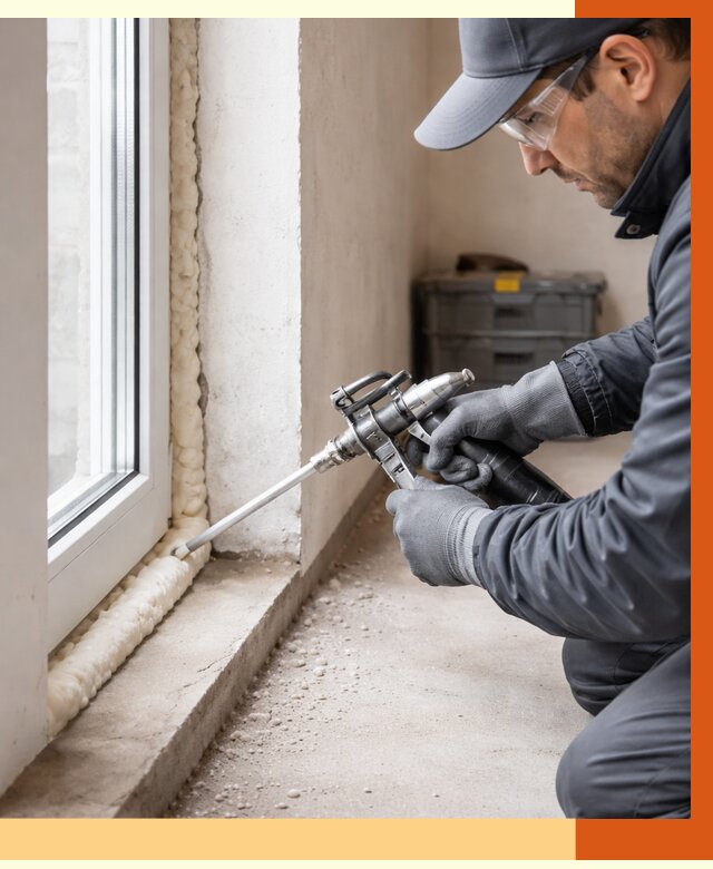 Герметизация стыков ППУ в Сыктывкаре от 1701 руб. за м2 — утепление примыканий под ключ | ТепломастерСкт