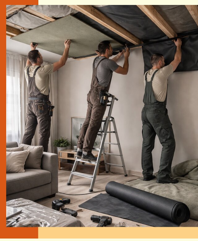 Шумоизоляция потолка в Сыктывкаре — профессиональное устранение шумов