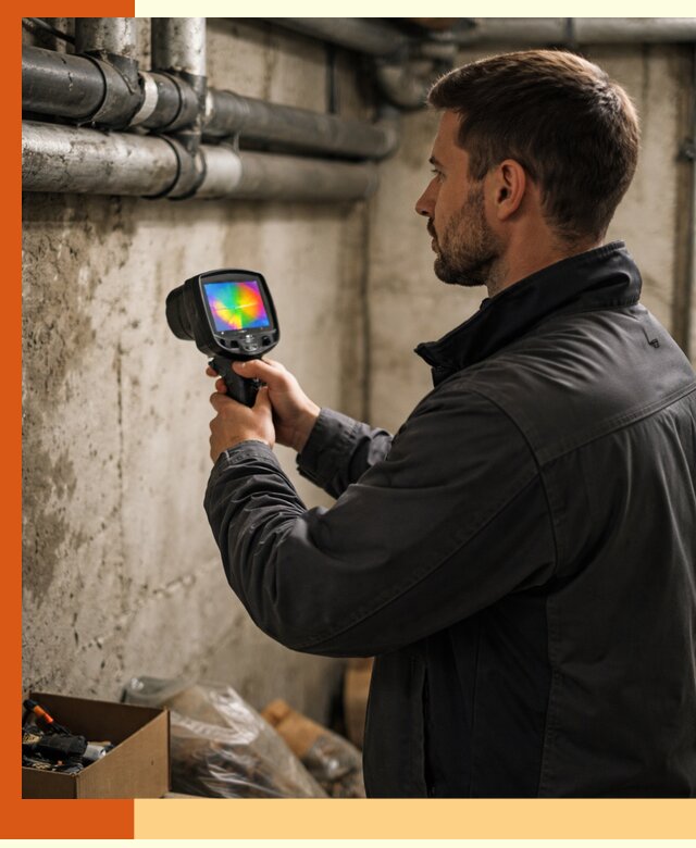Тепловизионное обследование подвала в Сыктывкаре для поиска утечек тепла